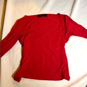 red mid sleeve top
